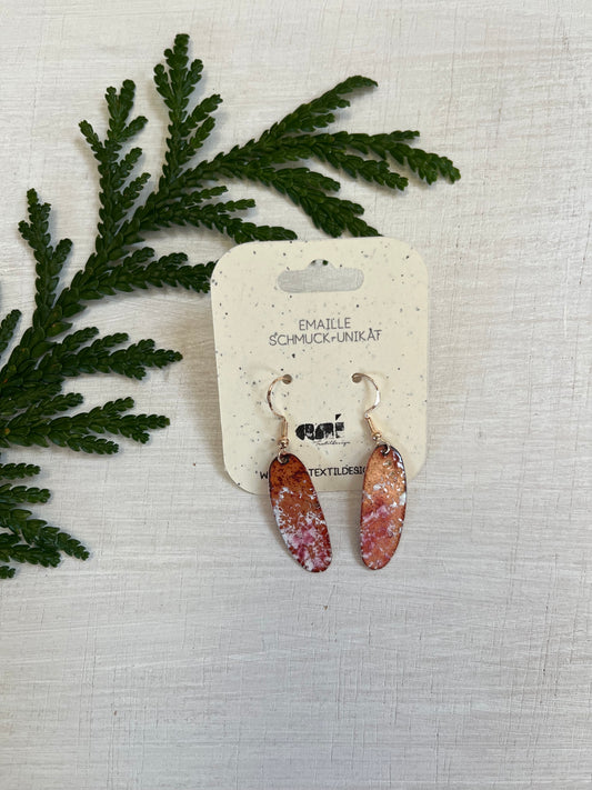 Emailleohrringe oval lang