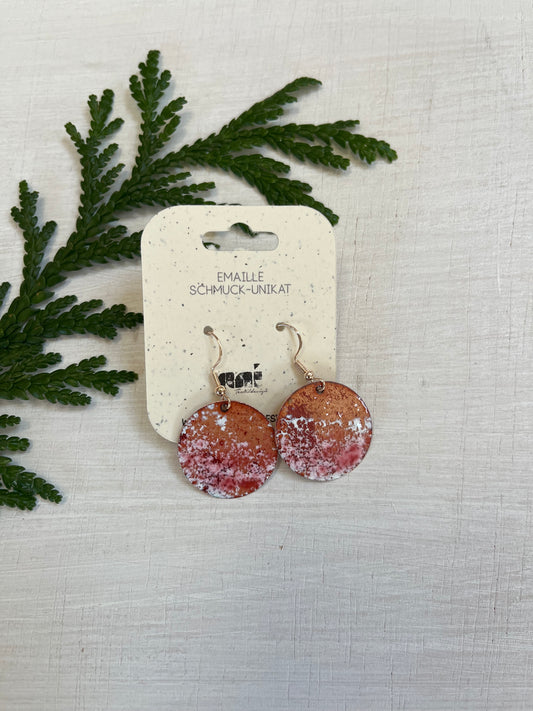Emailleohrringe rund